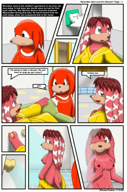 [Kitsune Youaki] Knuckles and Lara-Le's Shower (Sonic The Hedgehog)