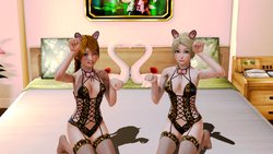 Elsa and Anna Cat Girls [Honey Select]