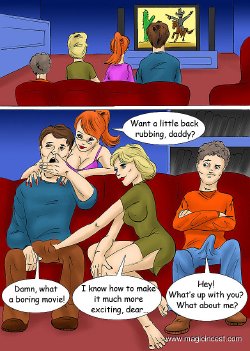 (magicincest) (mother - son)(father - daughter) Family evening turns into an orgy