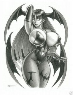 Morrigan Megagallery 4 (BW pictures and sketches)