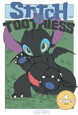[Tricksta] Stitch vs. Toothless (Lilo and Stitch, How To Train Your Dragon) [Colorized]