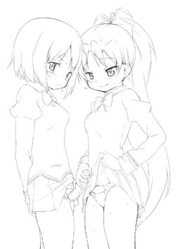 [Abutomato] Kyouko & Sayaka (Sketches)