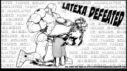 Latexa Defeated (Superheroine fighting and bondage)