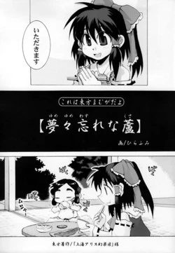 (C69) [Hot Dog Chuck (Hirafumi)] Yume Yume Wasurena Kusa (Touhou Project)