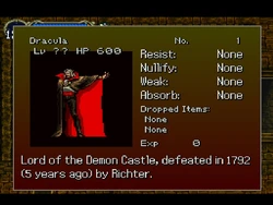 Castlevania: Symphony of the Night Akumajō Dracula X: Gekka no Yasōkyoku bestiary