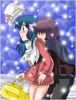 Artist Hikariangelove Pokemon Dawn (Hikari) ヒカリ and Paul (Shinji) シンジ (Non-Hentai)