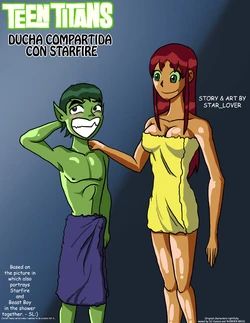 [Star Lover] Ducha Compartida Con Starfire (Spanish) [kalock]