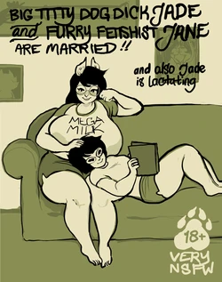[coxaplenty] Big Titty Dog Dick Jade and Furry Fetishist Jane Are Married (and also Jade is lactating)