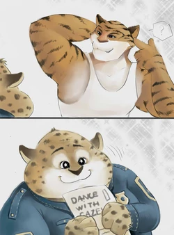 Clawhauser : Tiger dance class (Zootopia)