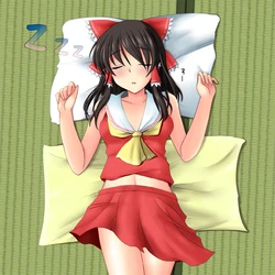 [Yumi] Reimu-san ga ne tetanode itazura shite mita (Reimu was sleeping, so I played a trick) (Touhou Project)