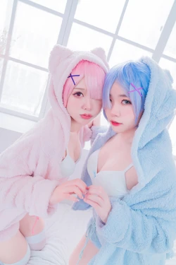[密封线@RYOMKY、翰耐] Ram & Rem Pyjamas (Re:Zero kara Hajimeru Isekai Seikatsu)