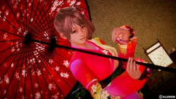 Women with umbrellas
