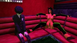 Demonic dickgirl seduction starring Akira Kurusu aka Joker from Persona 5 (dickgirl on male)