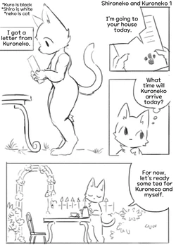 white cat and black cat (English) complate