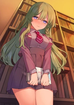 [Mankai Kaika] Hondana no In de Onanie ga Tomerarenai Toshoiin-chan