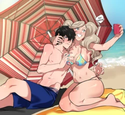 [Kukumomo] Ann/Akira beach time (Persona 5)