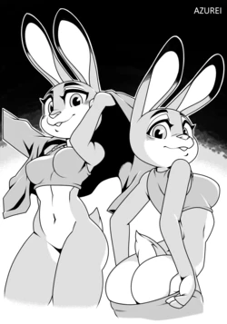 [Azurei] Judy Hopps x Nick Wilde B&W Comic
