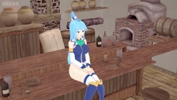 Aqua lose a bet at the tabern (o´▽`o)