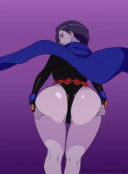 [AnythingGoes] Raven getting ready for some 'endurance' training (Teen Titans) (Colorized by Crimson_Flazey)