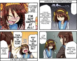 [Rokudenashi no Uta (Shun)] Ryoumiya Haruhi Manga Ryoumiya Haruhi Kyon no Tea of Sagittarius Omake (The Melancholy of Haruhi Suzumiya) [English]