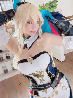 [Ringo Mitsuki] 白タイツがえっちなジン団長💙☕️原神💙Newコスプレ💙