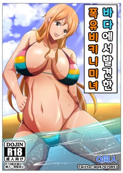 [Q Doujin] Umi de Mikaketa Bakunyuu Bijo | 해변에서 발견한 폭유 비키니 미녀 (One Piece) [Korean]