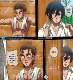 [Keisuke Aero] Mikasa x Eren - En el Sauna | Attack on Titan [Spanish] [Mister Nugget]
