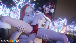 [Kinkykat3d] Santa punishing D.va for being naughty
