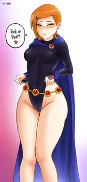 Gwen Tennyson Wearing Raven's Outfit (NSFW Versions)
