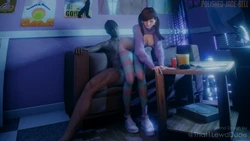 D.va rides on the couch [Jade Bell]