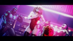 Rabbit girl fighting gangsters (a_big_fish on FA)