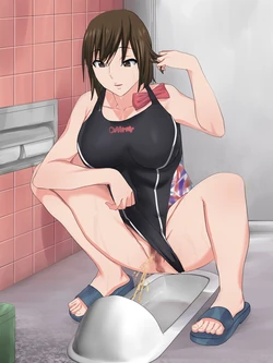 [Sanbaizu] ~Hada ni Haritsuku~ Kyouei Mizugi no Joshi Benjo