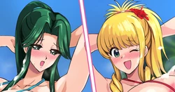 [0byte] Ritsuko & Miki Beach de Dosukebe Chichi Yure Dance (Jigoku Sensei Nube)