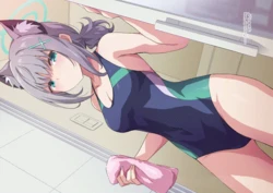[Marugoshi & Neet Shachou] Mizugi Shiroko ni Ofuro de Tekoki shite Morau Douga (Blue Archive) [Animated]