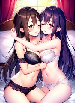 Two Girls in Lingerie (AI Generated)