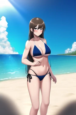 Tanned Busty Blonde Transformation (AI Generated)