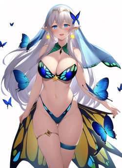 (AI Generated) Elf Girls in Butterfly Bikinis