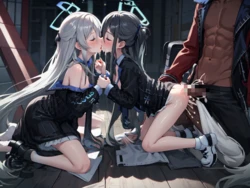Tendo Alice Kokona (Cocona) doggy 2 girls 1 boy 3P [AI Generated]