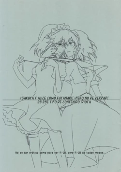(Aka no Hiroba 3) [Nantoka Ikitemasu (Megumiya)] Sakuya to Alice de Futanari! Dakedo Honban Nashi! ...Sonna Aho na Naiyou desu. (Touhou Project) [Spanish] {imperishable myosotis scan}