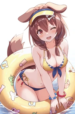 Inugami Korone and Minazuki Mizu _ Danbooru