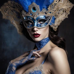 Venice Carnval Blue Moods [AI Generated]