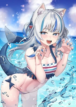 gawr gura (hololive and 1 more) drawn by raag_jp _ Danbooru