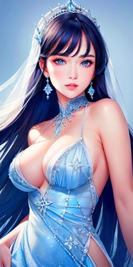 Ice Blue Princess, Ai Generated.