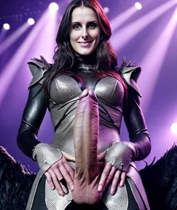 Futa Singer Sharon den Adel with huge penis (Textless) [AI Generated]