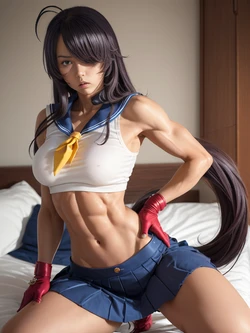 Unchou Kan'u in School Uniform - AI Generated