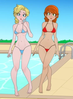 Elsa and Anna Get Sunkissed! (Rodjim X AnoneySnufftan)