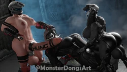 [Monster Dongs Art] Pinned by Spartans (Halo)