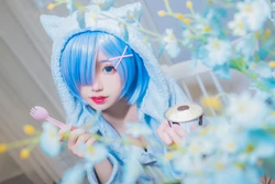 [Cosplay] 猫君君MaoJun 雷姆猫耳睡衣