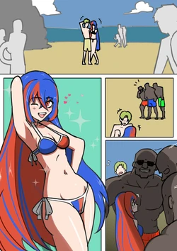 [Henzu] Nanpa sareru Alear-chan on the beach (Fire Emblem Engage)