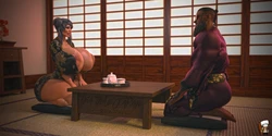 [GashousesushiArt] Tea party Japan 3D